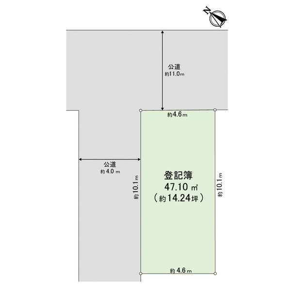 It is 接道 in the corner lot ・ public road