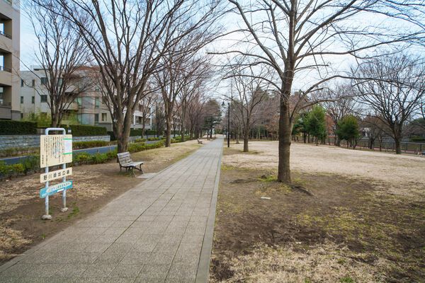 「野川緑地広場」は、約20m(徒歩1分)。 「野川緑地広場」は、約20m(徒歩1分)。