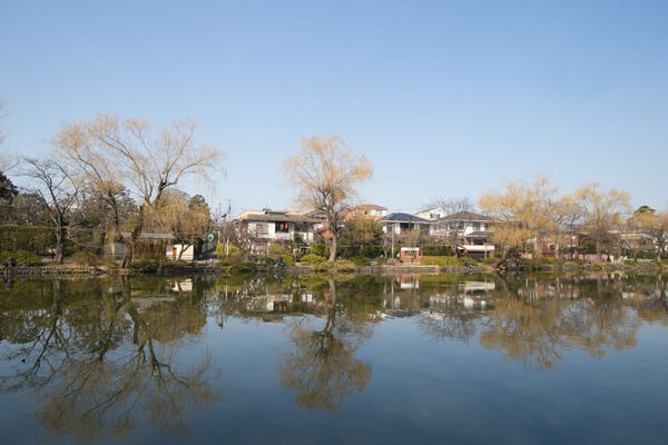 池のある「長光寺橋公園」は、約108m（徒歩2分）。		