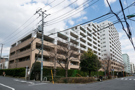 総戸数316戸のビッグコミュニティ。敷地内には中庭や小径を配し贅沢な空間を形成。