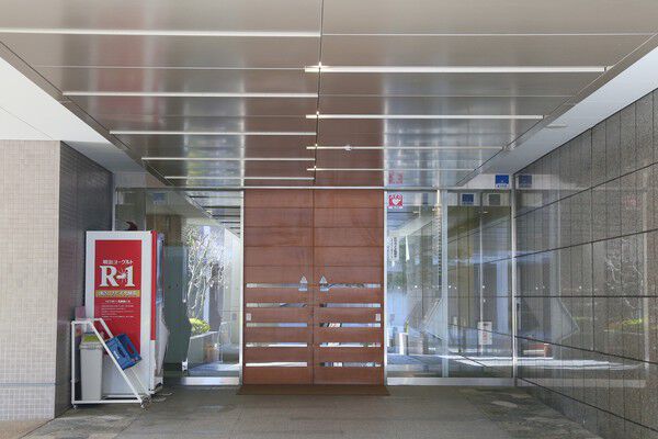 エントランスとアプローチにはアースカラーの御影石を贅沢に使用。		