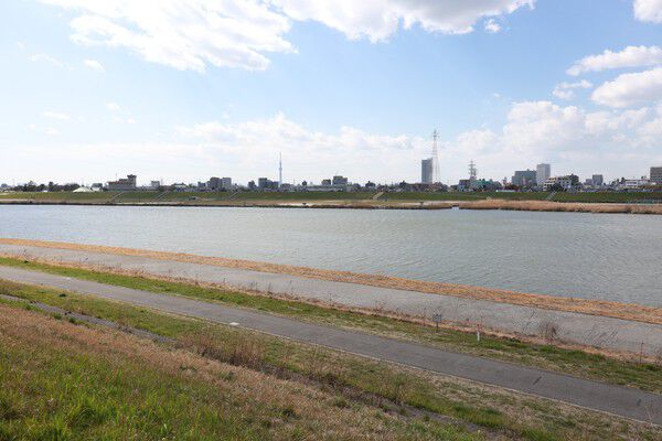ランニングにも適した「江戸川河川敷緑地」。