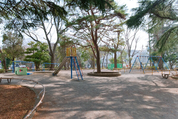 ユーカリの木に囲まれた「松戸中央公園」まで約370m（徒歩5分）。