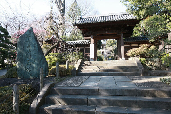 ぼたんの花で有名な「薬王院」は、約700m（徒歩9分）。