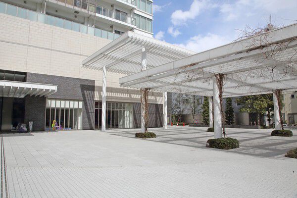 アプローチに藤棚などの庭園を創出し、街に緑のネットワークを形成します。		