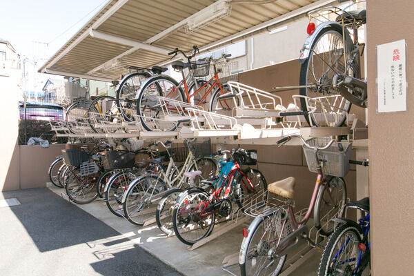 78台収容可能な自転車置き場。