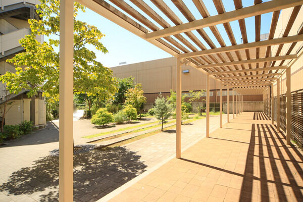 四季折々の花木と触れ合えるコミュニティテラス。