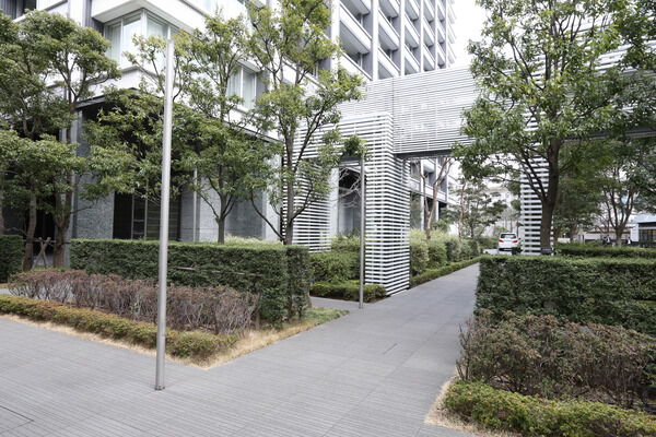 居住者を優しく迎える緑のアプローチ。 居住者を優しく迎える緑のアプローチ。