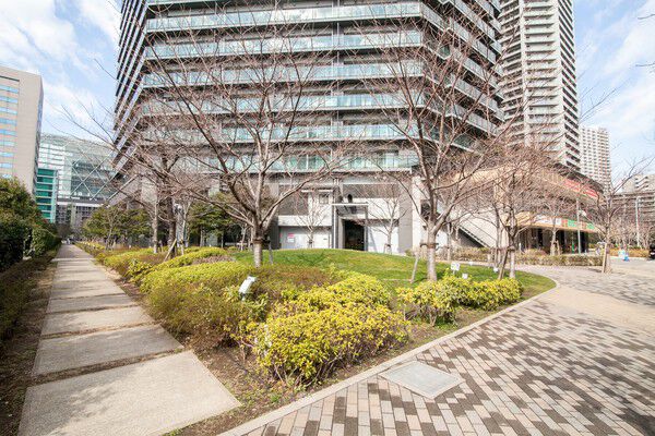 南面アプローチ。住まう人に四季の潤いを感じさせる植栽。		