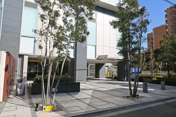 美しい造形並木が温かい雰囲気のエントランスアプローチ。		