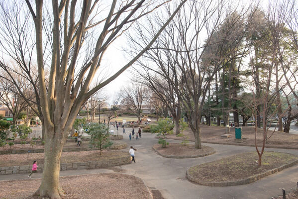 山手線内で一番標高の高い箱根山がある「戸山公園」へは約280m（徒歩4分）。	