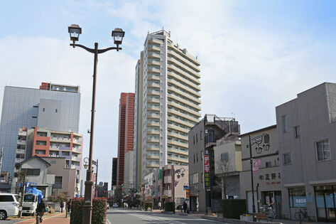 街並みにシンボリックに聳え立つ住まい。