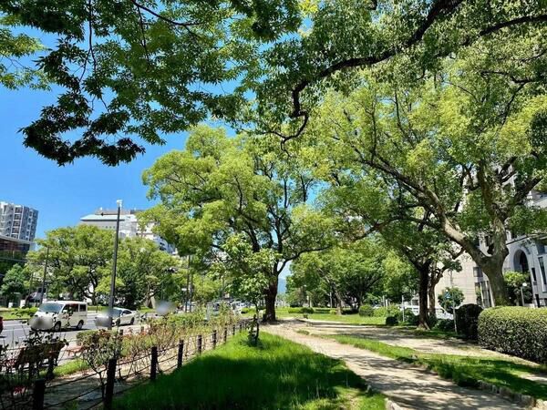 ＜平和大通り沿いの緑道＞徒歩１分（約８０メートル）