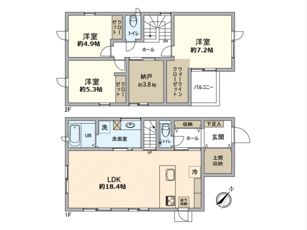 南落合3丁目 新築戸建 2号地 間取り 南落合3丁目 新築戸建 2号地 間取り