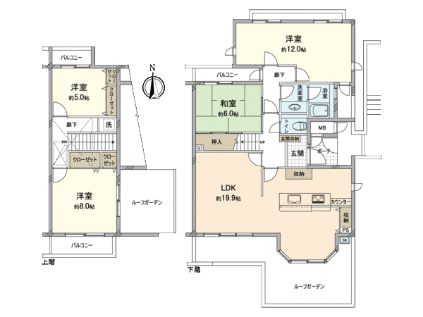 エルタウン学園4 113号棟 間取り エルタウン学園4 113号棟 間取り