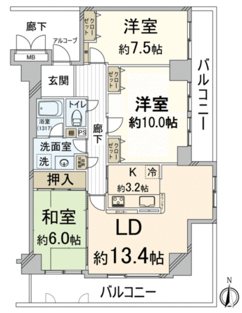 メゾンドール瀬田・公園都市 1番館 間取り メゾンドール瀬田・公園都市 1番館 間取り
