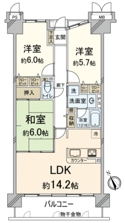 ファミールハイツ草津 3番館 間取り ファミールハイツ草津 3番館 間取り