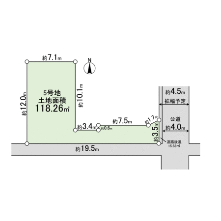 平塚市山下 土地 5号地 地形図 平塚市山下 土地 5号地 地形図