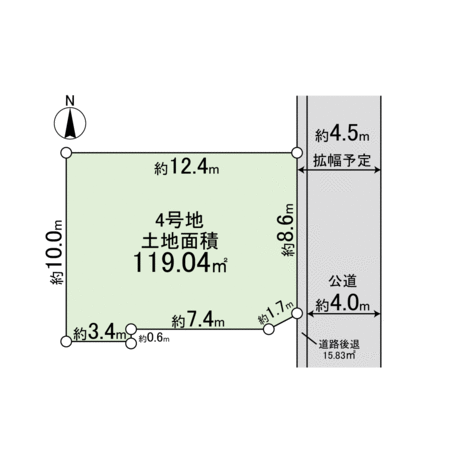 平塚市山下 土地 4号地 地形図 平塚市山下 土地 4号地 地形図