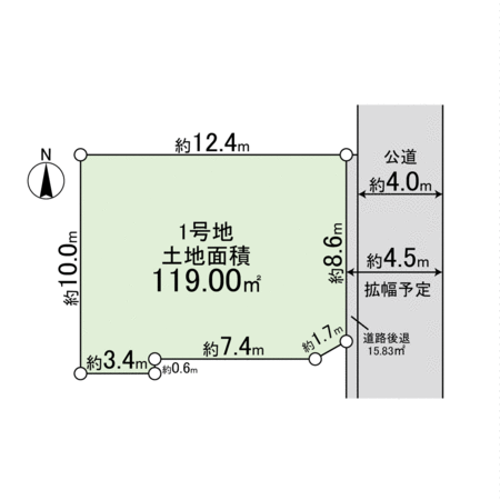 平塚市山下 土地 1号地 地形図 平塚市山下 土地 1号地 地形図