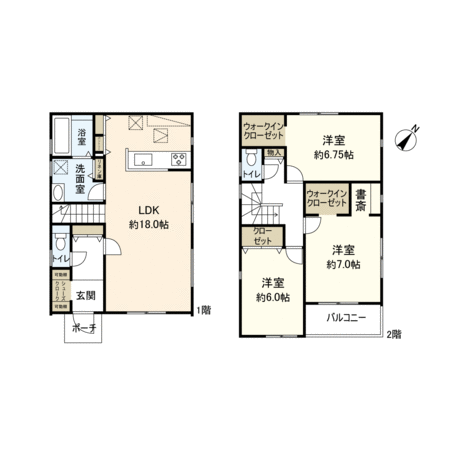 平塚市南原1丁目 新築戸建 4号棟 間取り 平塚市南原1丁目 新築戸建 4号棟 間取り