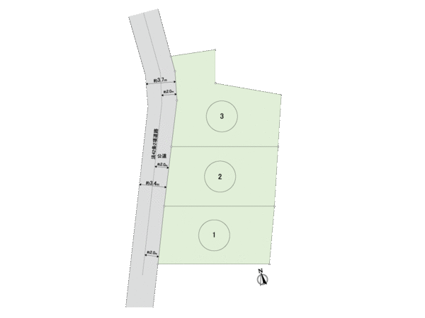 港北区師岡町 土地 3区画 地形図 港北区師岡町 土地 3区画 地形図