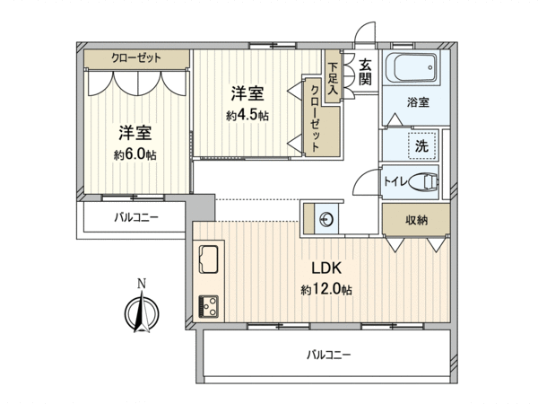 多摩ニュータウン落合団地 3-4-2号棟 間取り 多摩ニュータウン落合団地 3-4-2号棟 間取り