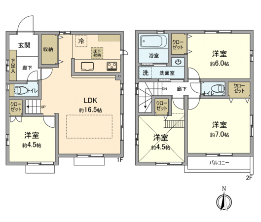 立川市若葉町4丁目 1号棟 間取り 立川市若葉町4丁目 1号棟 間取り