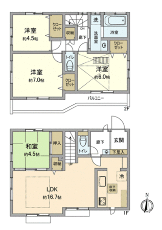 立川市若葉町4丁目 3号棟 間取り 立川市若葉町4丁目 3号棟 間取り