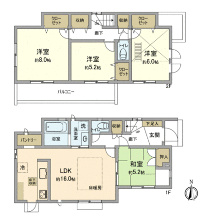 立川市若葉町4丁目 4号棟 間取り 立川市若葉町4丁目 4号棟 間取り