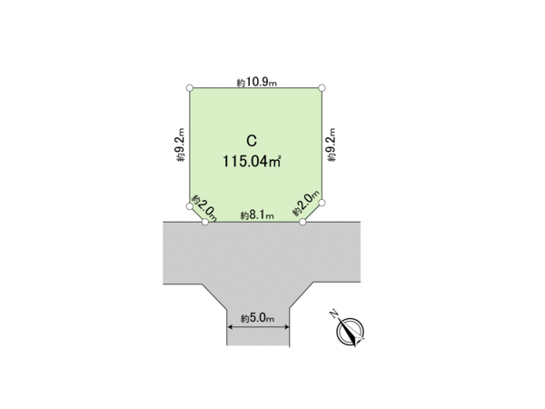 立川市上砂町3丁目 C区画 地形図 立川市上砂町3丁目 C区画 地形図