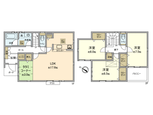 日野市西平山1丁目 新築戸建3号棟 間取り 日野市西平山1丁目 新築戸建3号棟 間取り