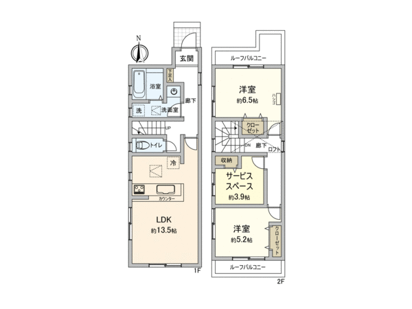西東京市保谷町2丁目 1号棟 戸建 間取り 西東京市保谷町2丁目 1号棟 戸建 間取り