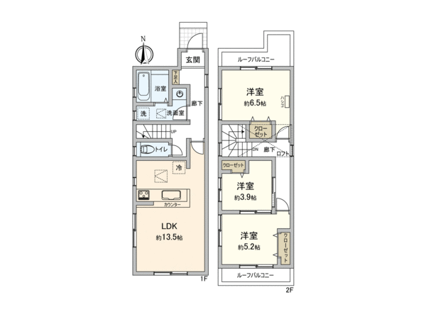 西東京市保谷町2丁目 3号棟 戸建 間取り 西東京市保谷町2丁目 3号棟 戸建 間取り