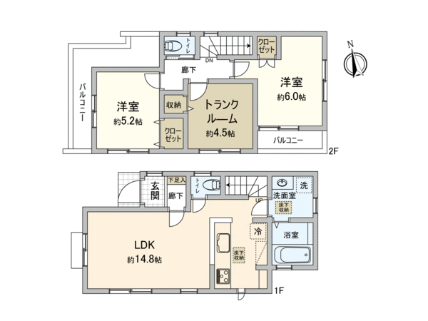 小平市花小金井5丁目 新築戸建2号棟 間取り 小平市花小金井5丁目 新築戸建2号棟 間取り