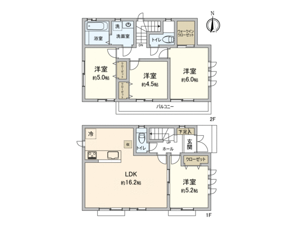 小平市花小金井5丁目 新築戸建2号棟 間取り 小平市花小金井5丁目 新築戸建2号棟 間取り