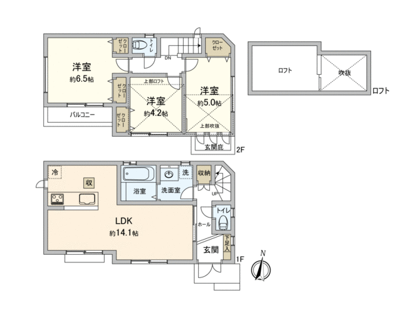 西東京市北原町2丁目 新築戸建 1号棟 間取り 西東京市北原町2丁目 新築戸建 1号棟 間取り