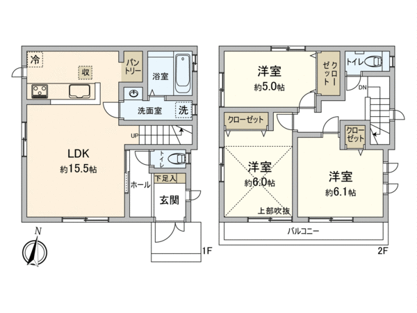 西東京市北原町2丁目 新築戸建 2号棟 間取り 西東京市北原町2丁目 新築戸建 2号棟 間取り