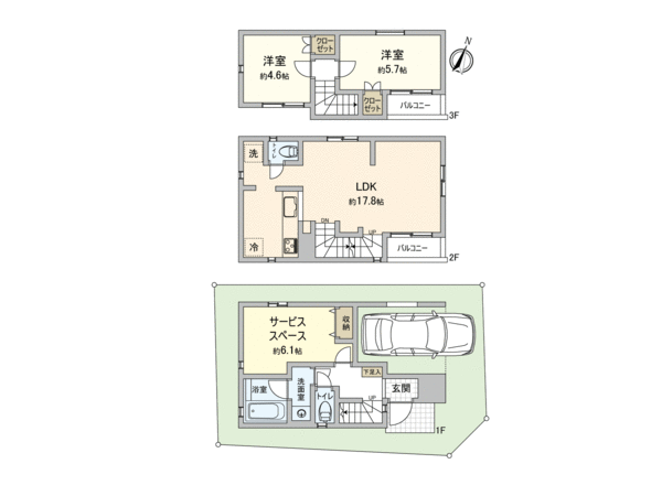 西東京市南町3丁目 新築戸建 1号棟 間取り 西東京市南町3丁目 新築戸建 1号棟 間取り