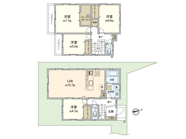 小平市美園町3丁目 新築戸建3号棟 間取り 小平市美園町3丁目 新築戸建3号棟 間取り