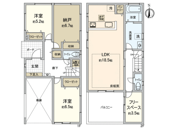 小平市小川東町5丁目【新築7号棟】 間取り 小平市小川東町5丁目【新築7号棟】 間取り