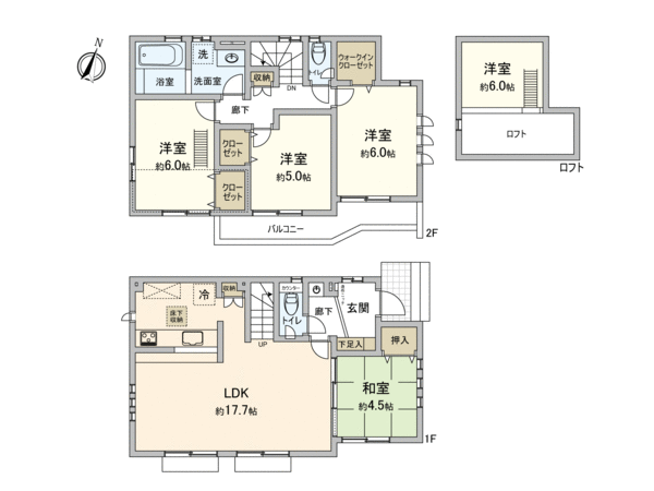 東村山市廻田町1丁目 1号棟 間取り 東村山市廻田町1丁目 1号棟 間取り
