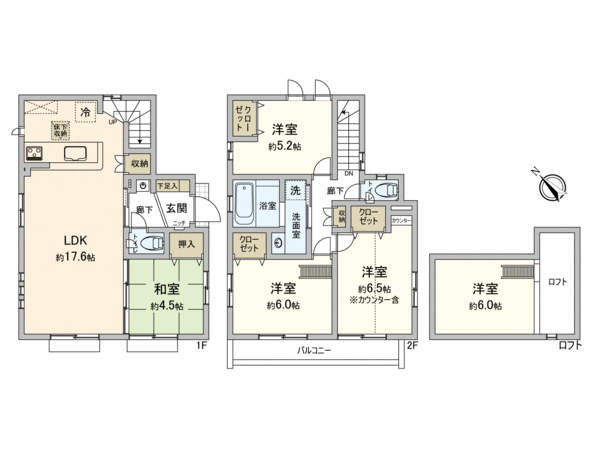 東村山市久米川町1丁目【新築1号棟】 間取り 東村山市久米川町1丁目【新築1号棟】 間取り