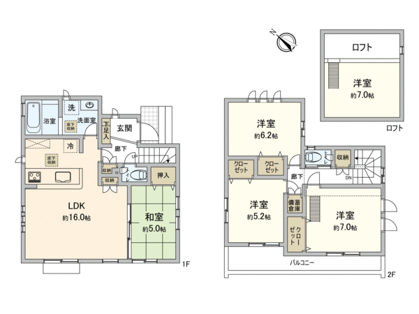 東村山市久米川町1丁目【新築2号棟】 間取り 東村山市久米川町1丁目【新築2号棟】 間取り
