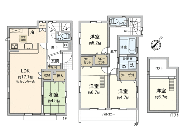 東村山市久米川町1丁目【新築4号棟】 間取り 東村山市久米川町1丁目【新築4号棟】 間取り
