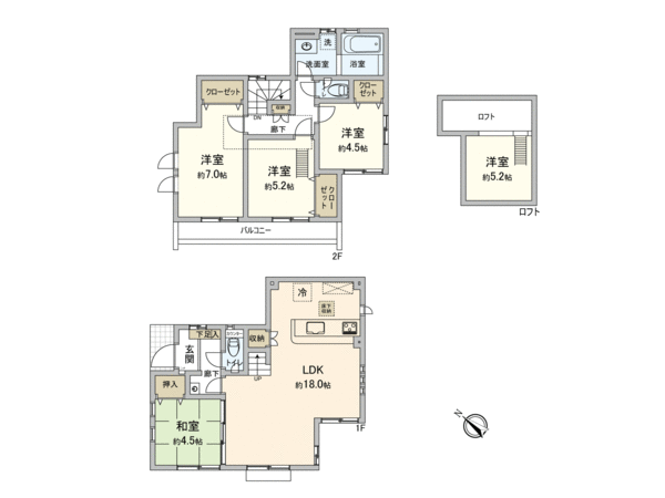 東村山市久米川町1丁目【新築5号棟】 間取り 東村山市久米川町1丁目【新築5号棟】 間取り