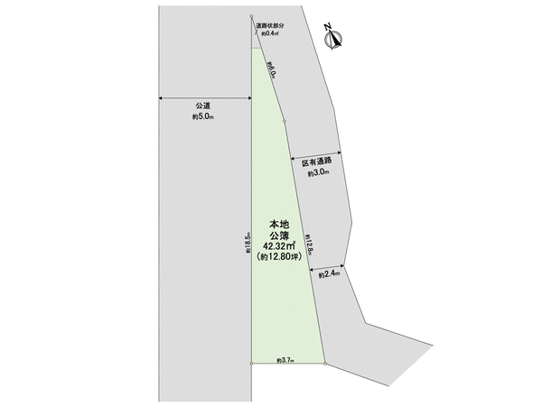 土地 練馬区富士見台三丁目 地形図 土地 練馬区富士見台三丁目 地形図