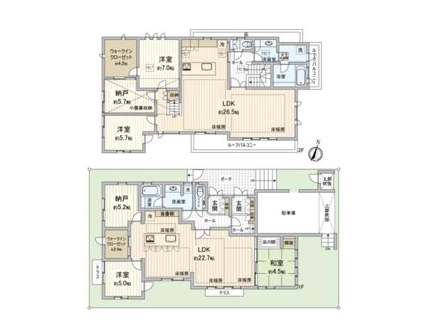 中野区江原町2丁目 二世帯住宅 間取り 中野区江原町2丁目 二世帯住宅 間取り