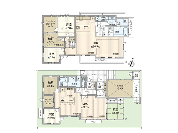 中野区江原町2丁目 二世帯住宅 間取り 中野区江原町2丁目 二世帯住宅 間取り