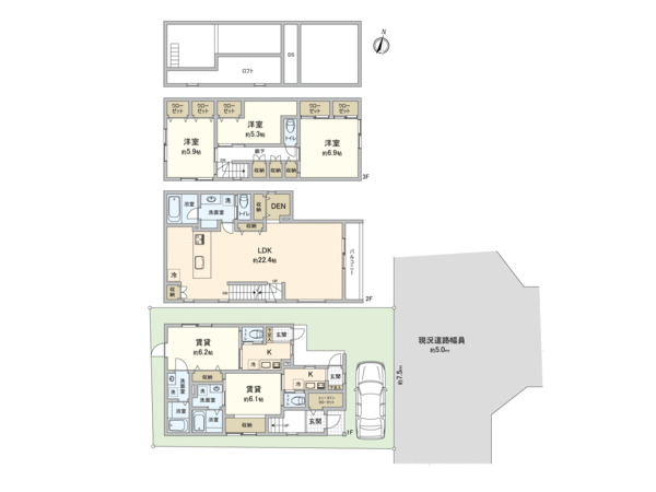 練馬区練馬二丁目 賃貸併用住宅 間取り 練馬区練馬二丁目 賃貸併用住宅 間取り